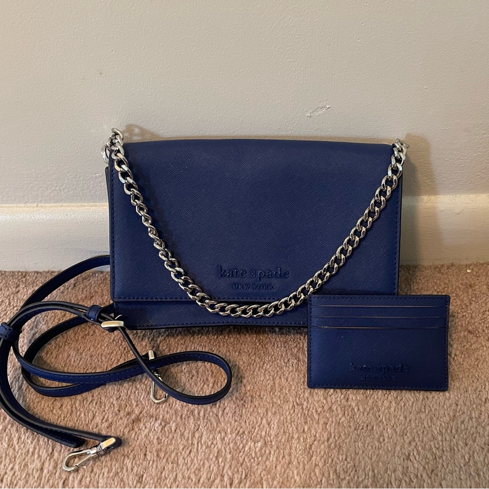 Kate spade blue crossbody with matching wallet